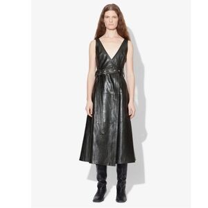 PROENZA SCHOULER**Belted V-Neck Leather Wrap Dress***US 2*** $2490 NWT